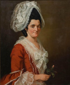 Circle of Strickland Lowry - 18th Century Oil, Lady In A Red Silk Dress