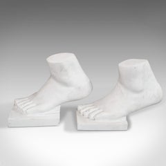 'Strictly 2 Left Feet' Pair of Vintage, Ornament, Bookends, Marble, Decorative