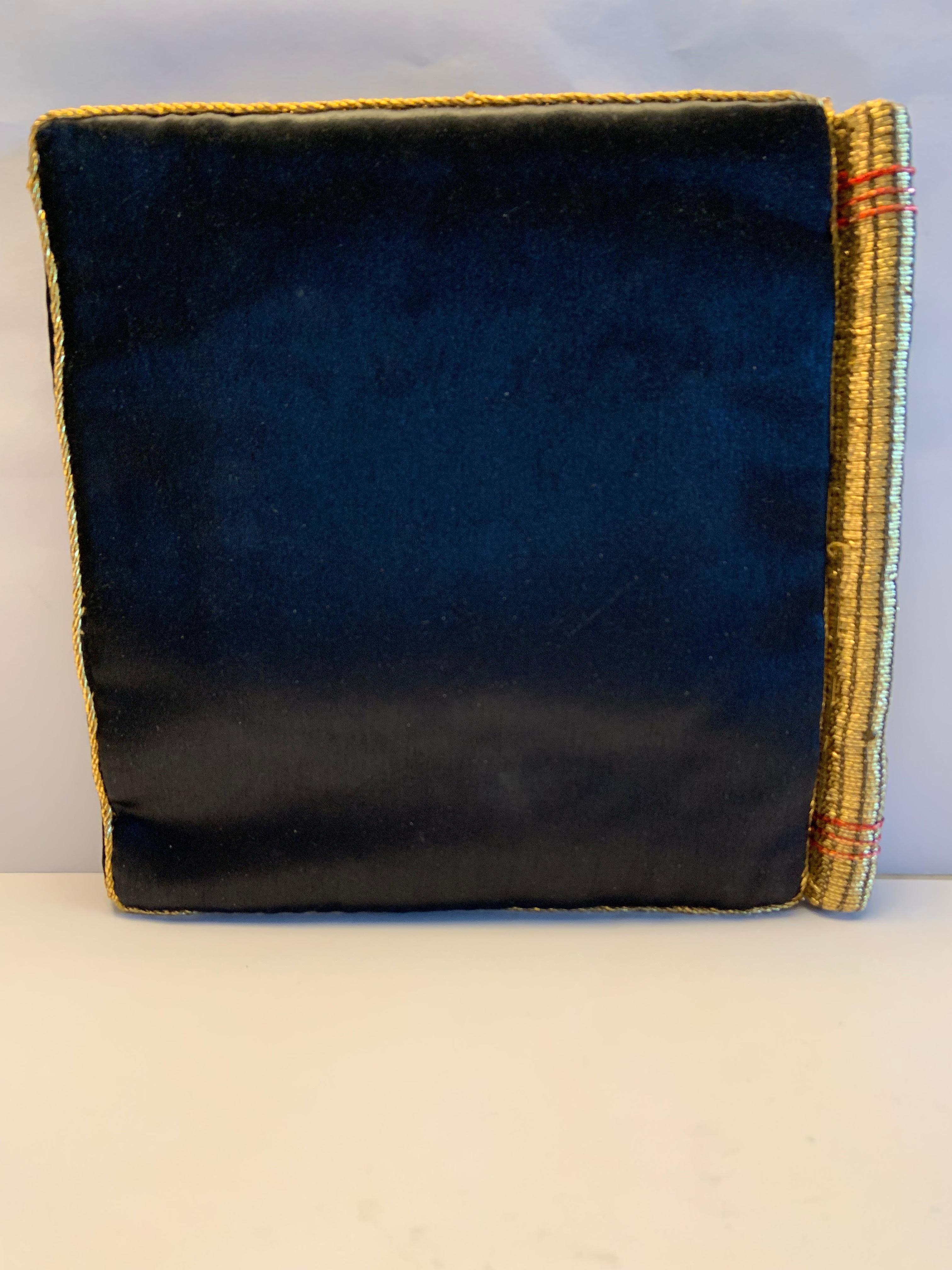 Strictly Personal Purse Black Satin and Gold Beads Shaped Like A Secret Diary  2