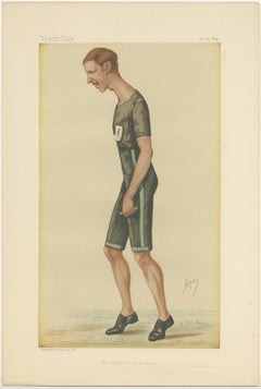 Stride of a Champion: The Timeless Caricature Walter George, Vanity Fair 1884