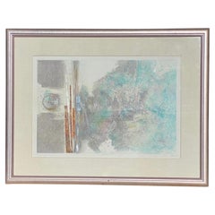 "Striding Moon" Monoprint Original firmado por Robert Alan DeVoe C. 1987