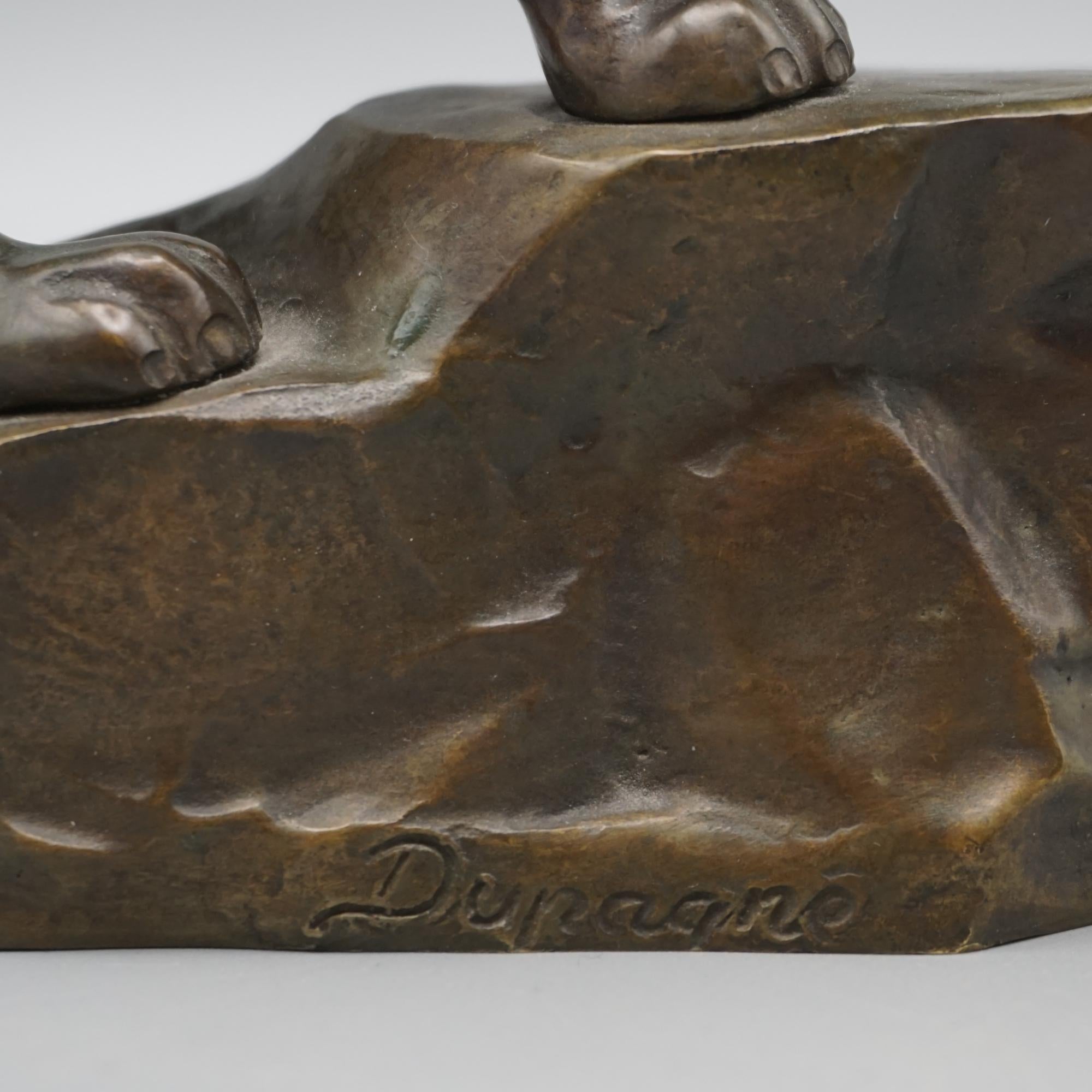 Début du 20ème siècle « Streiding Panther », sculpture en bronze Art déco d'Arthur Dupagne