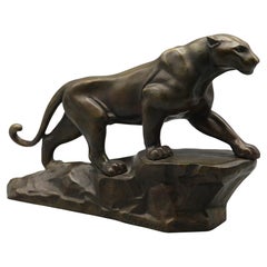 'Striding Panther' An Art Deco Bronze Sculpture by Arthur Dupagne