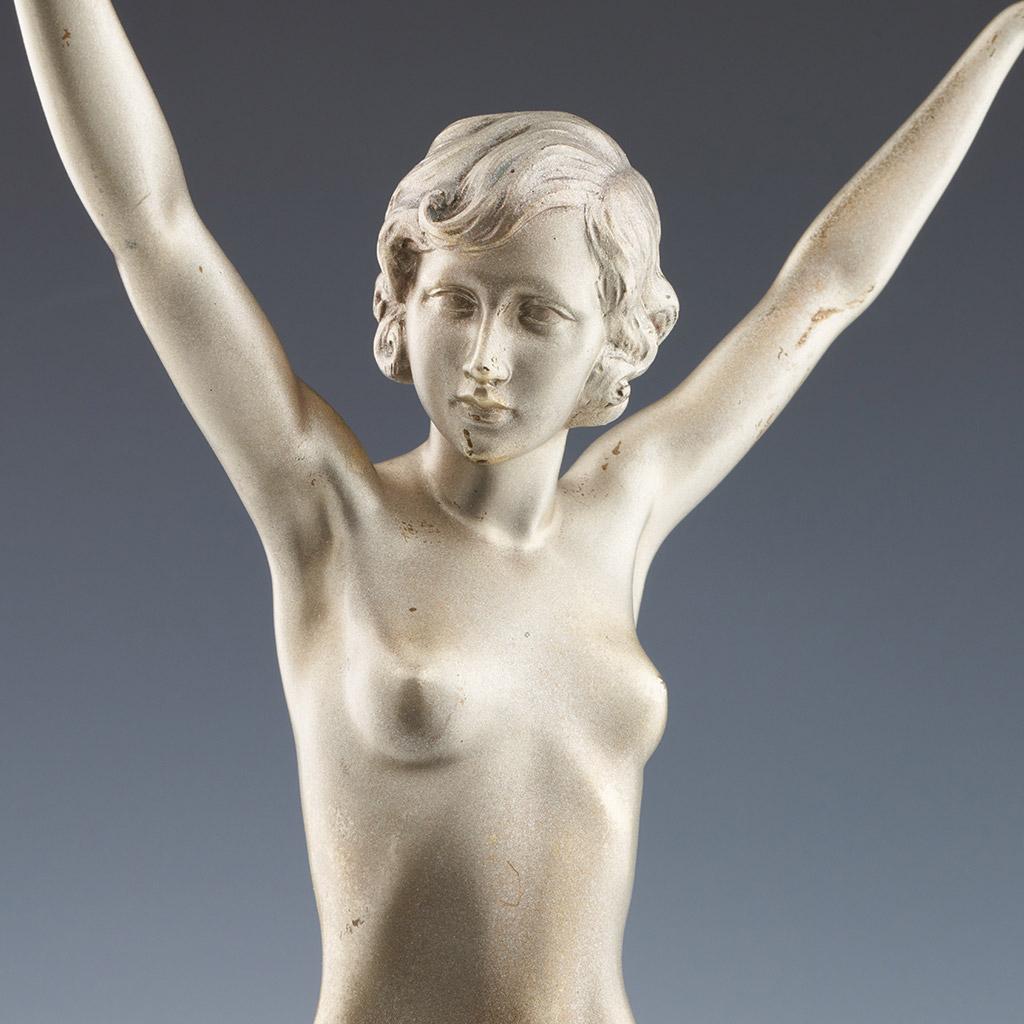 'Striding Woman' Ferdinand Preiss Art Deco Bronze Sculpture of a Nude Woman For Sale 5