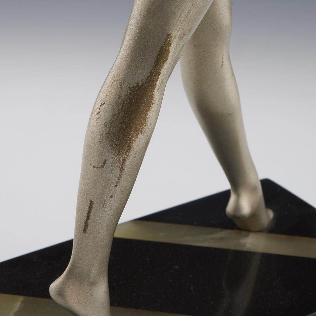 'Striding Woman' Ferdinand Preiss Art Deco Bronze Sculpture of a Nude Woman For Sale 9