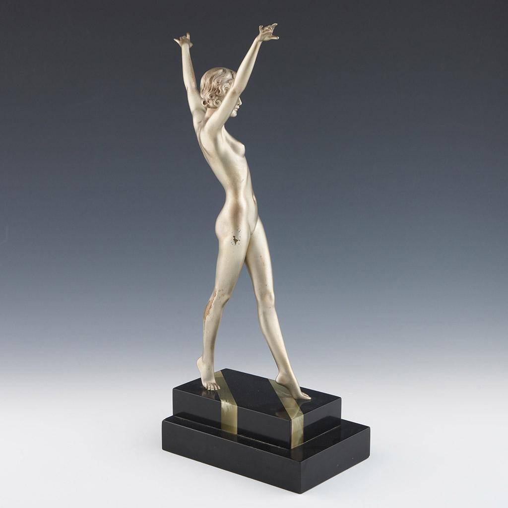 'Striding Woman' Ferdinand Preiss Art Deco Bronze Sculpture of a Nude Woman In Good Condition For Sale In Forest Row, East Sussex