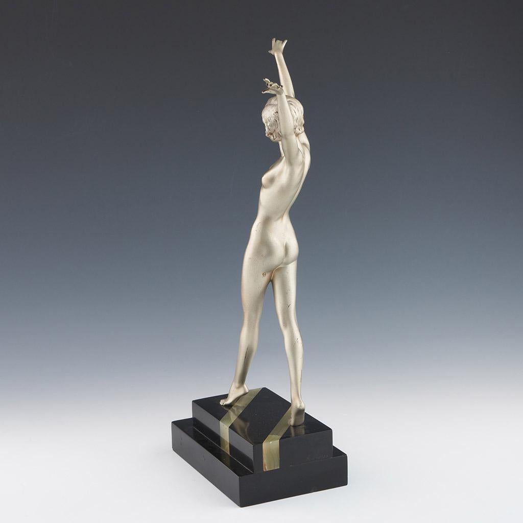 'Striding Woman' Ferdinand Preiss Art Deco Bronze Sculpture of a Nude Woman For Sale 3