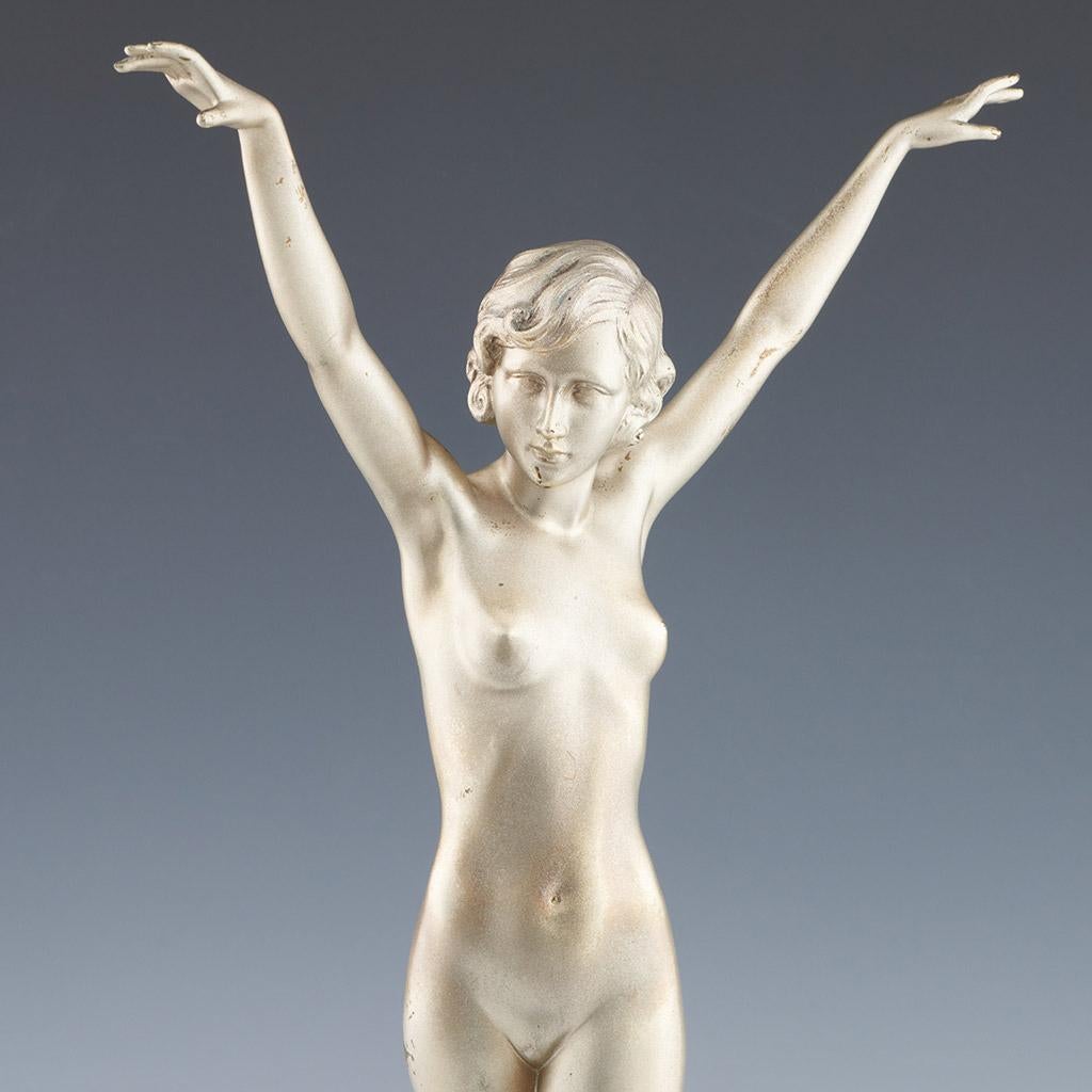'Striding Woman' Ferdinand Preiss Art Deco Bronze Sculpture of a Nude Woman For Sale 4