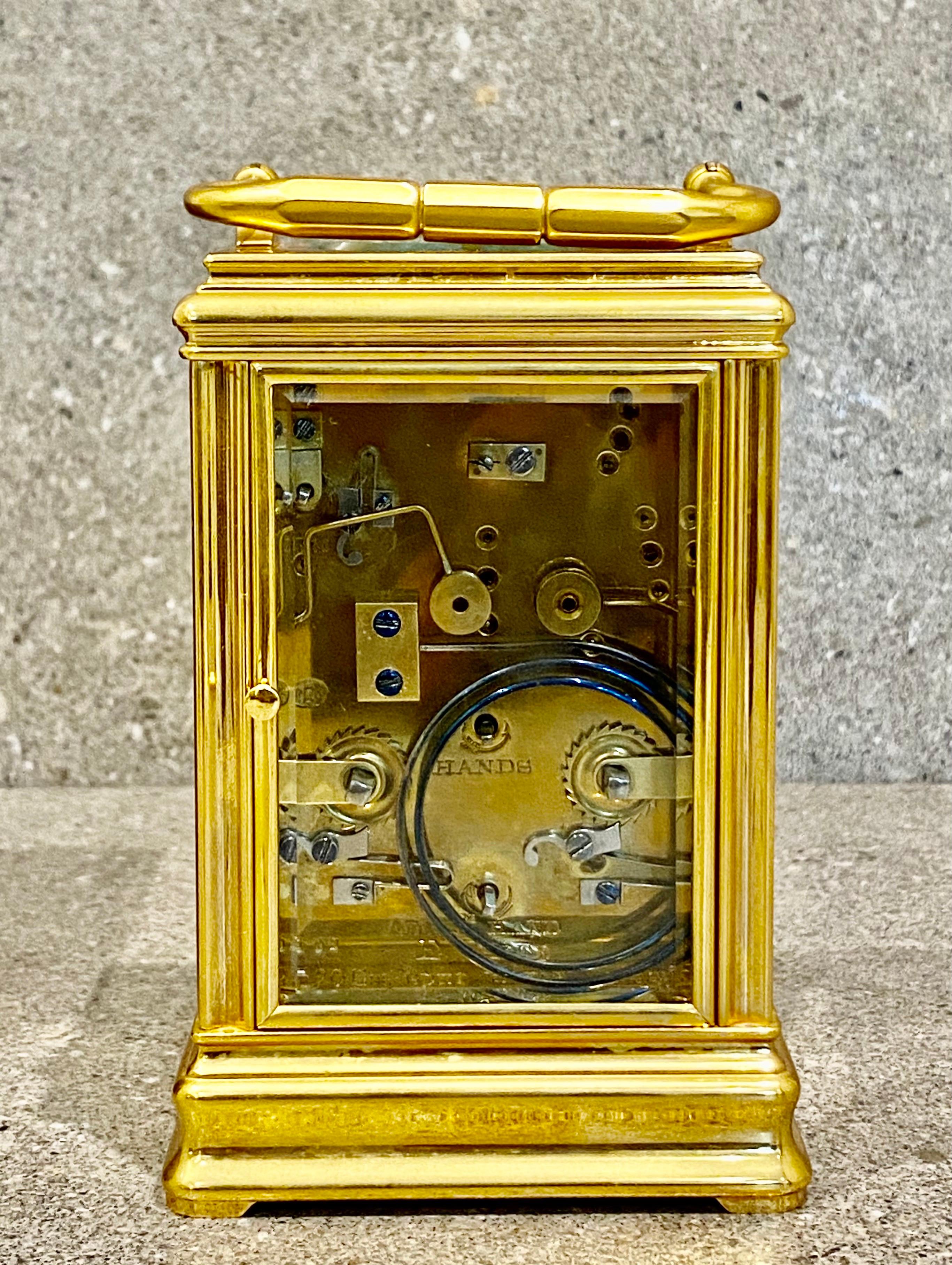Late 19th Century Strike Repeat Alarm Carriage Clock by Drocourt for E. White For Sale