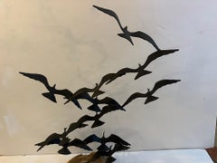 Strikiing Birds in Flight Brutalist Sculpture