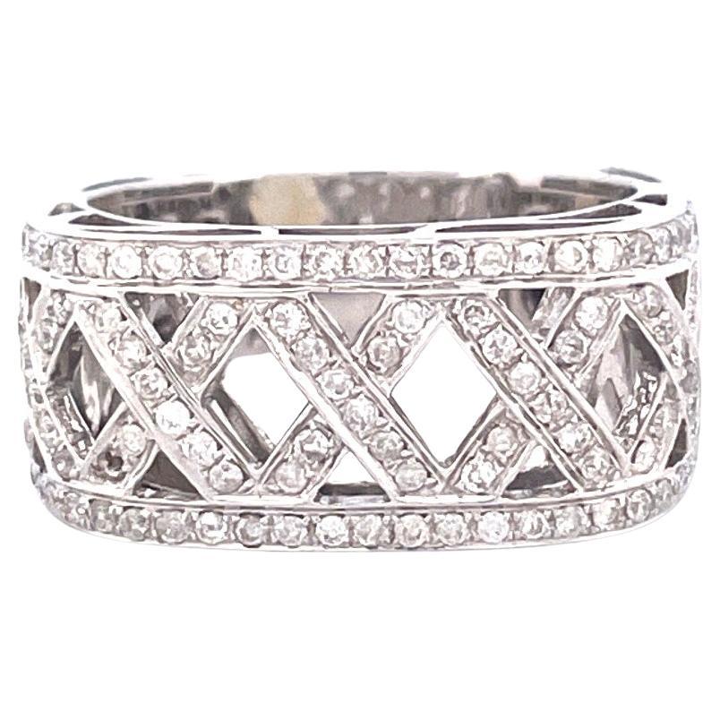 Striking 14k White Gold Square Diamond Ring