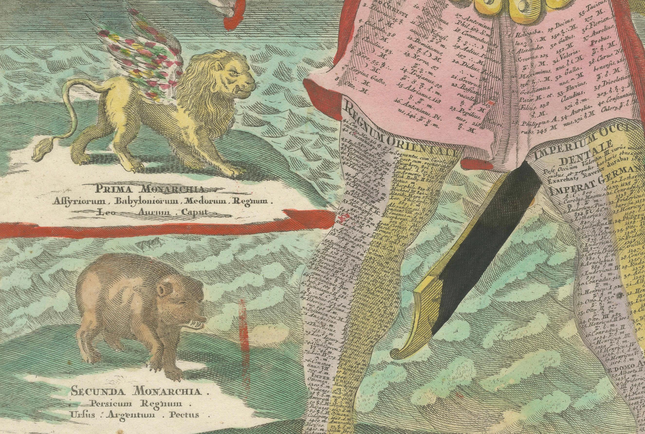 Inciso Straordinaria incisione del 1740 del Colosso che raffigura il sogno del re Nabucodonosor in vendita