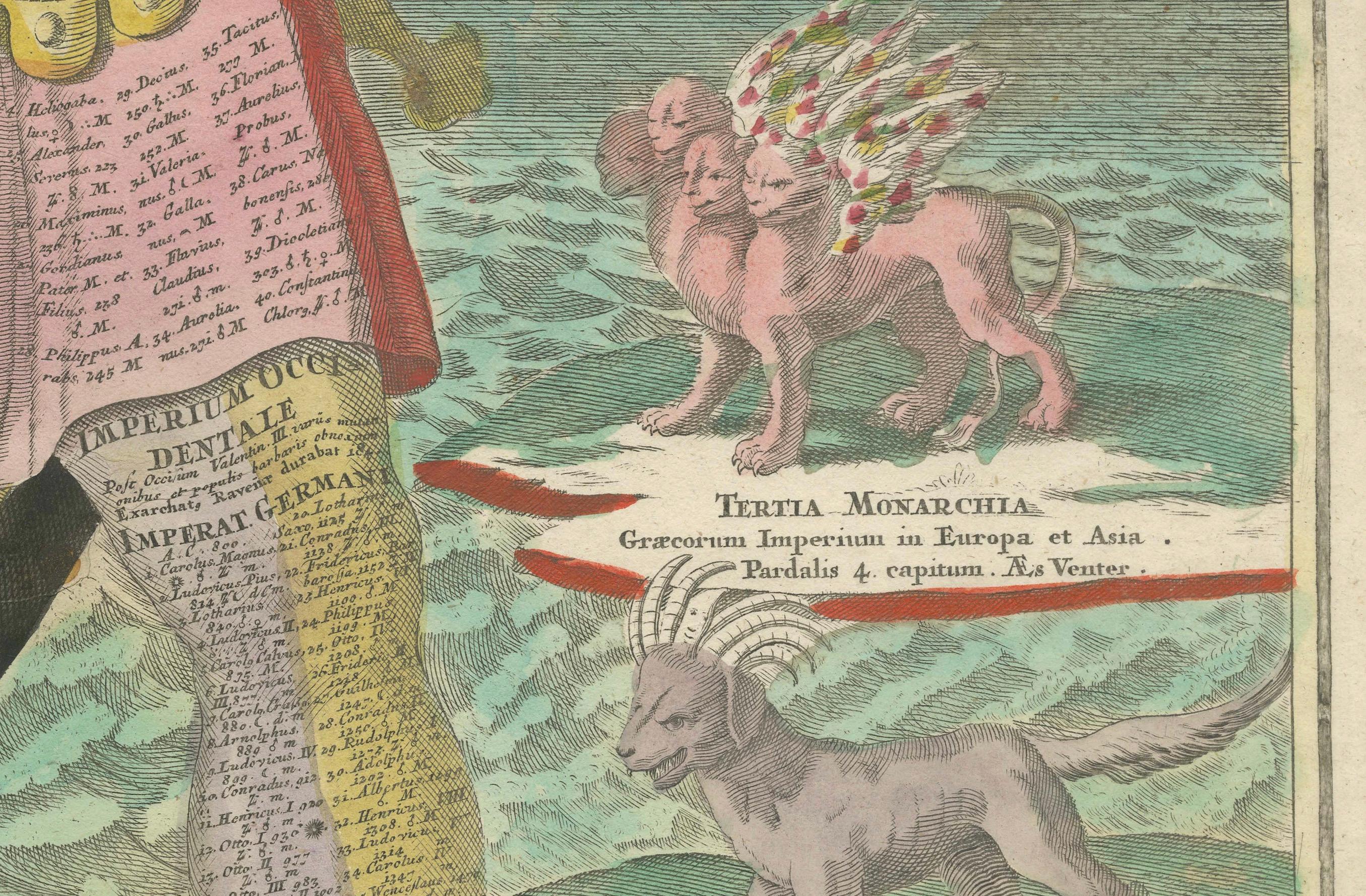 Metà XVIII secolo Straordinaria incisione del 1740 del Colosso che raffigura il sogno del re Nabucodonosor in vendita
