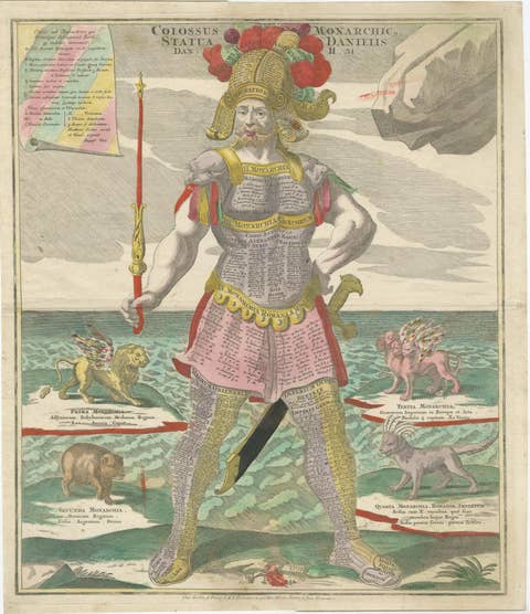 Striking 1740 Engraving of Colossus Depicting King Nebuchadnezzar's Dream