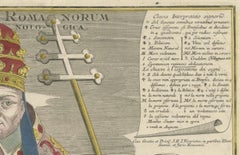 Striking 18th-Century Engraving of Papal Chronology and Symbols of the Vatican