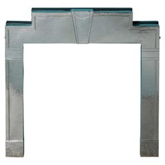 Striking 1920s Art Deco Stainless Steel Fire Mantel
