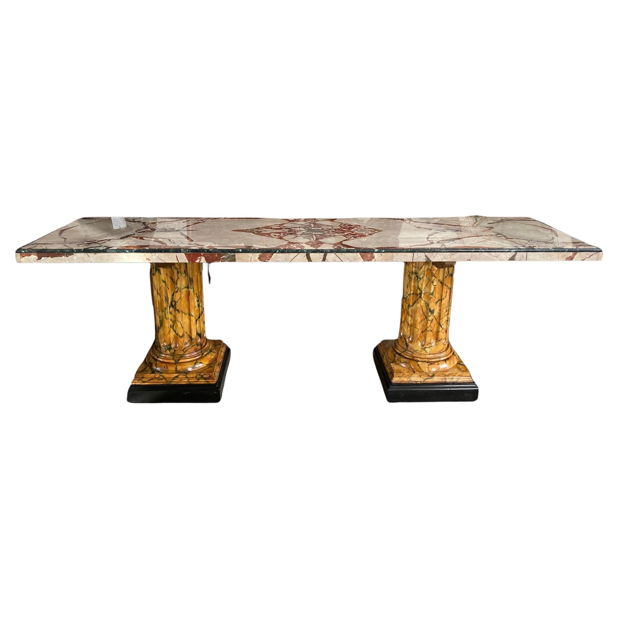 Striking 19th C Marble Top Coffee Table For Sale