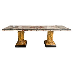 Antique Striking 19th C Marble Top Coffee Table
