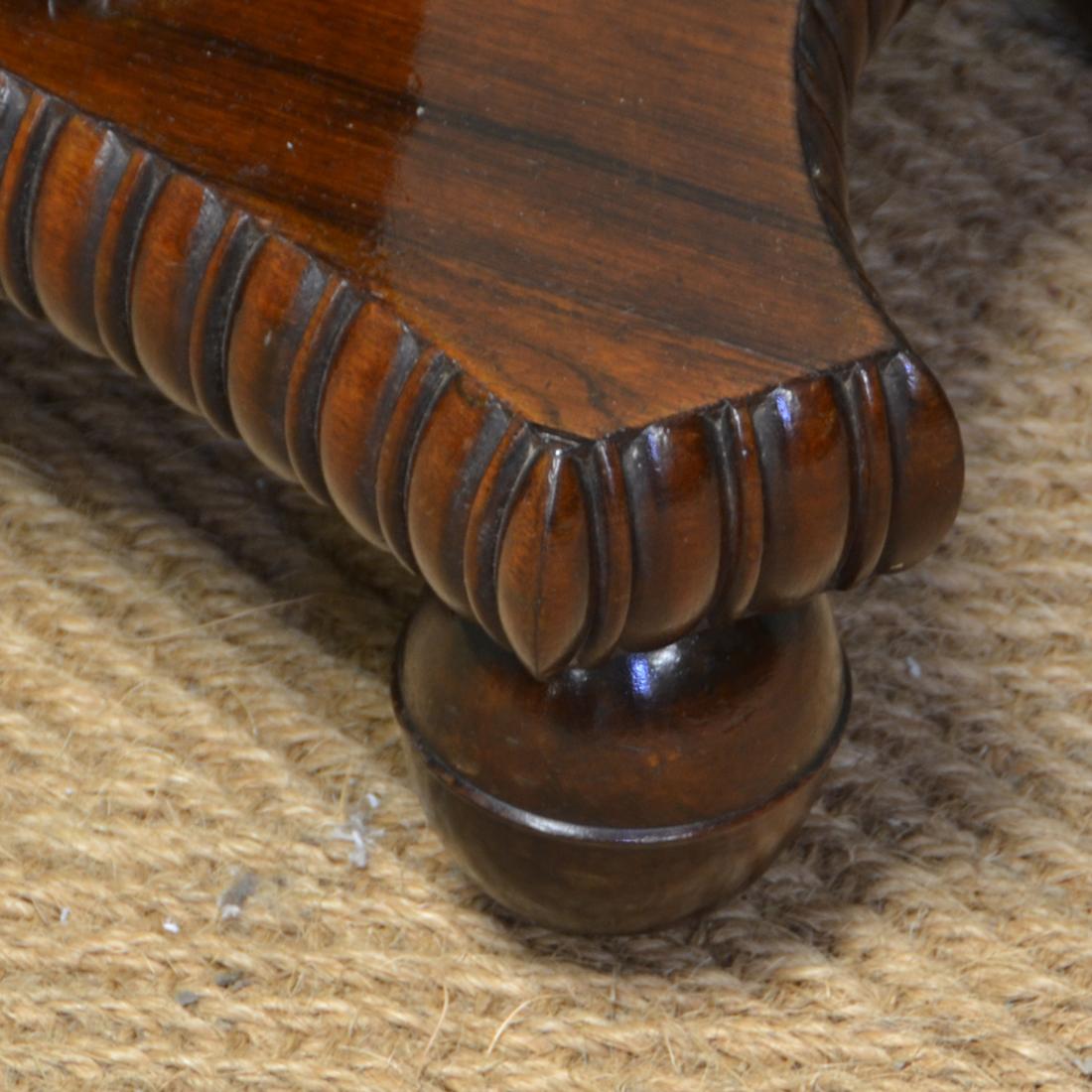 Striking 19th Century William IV Rosewood Antique Tea Table, Games Table For Sale 1