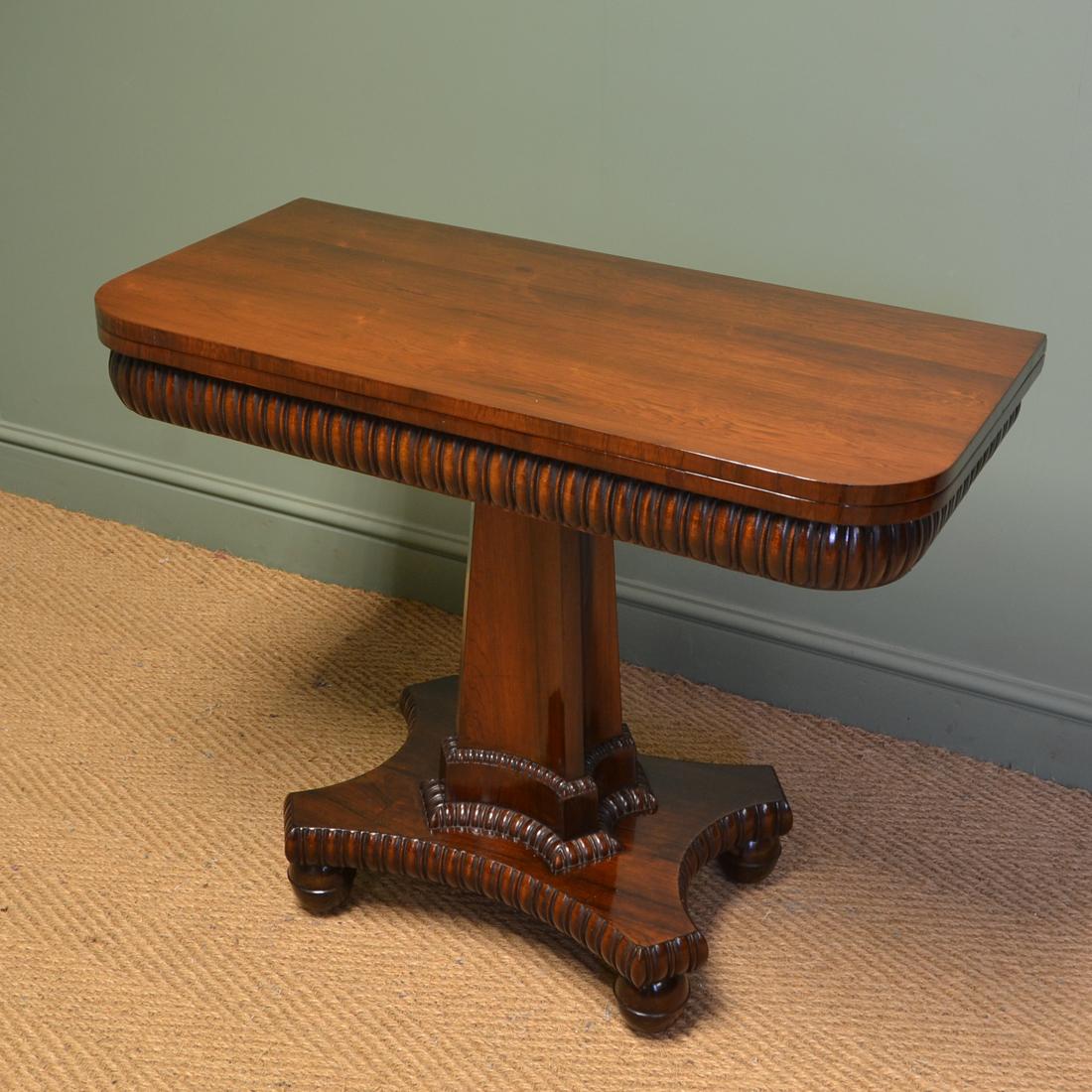 Striking 19th Century William IV Rosewood Antique Tea Table, Games Table For Sale 3