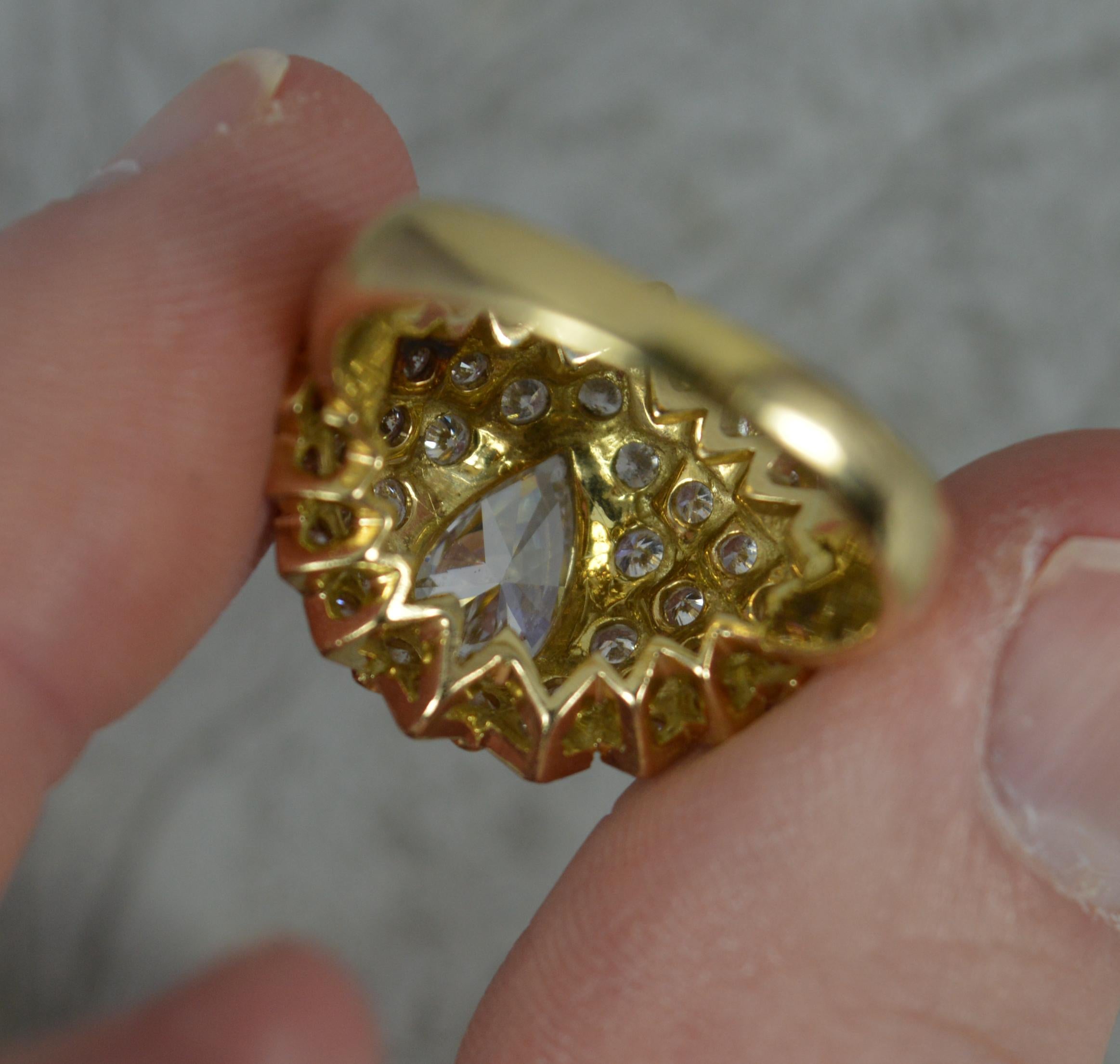 Striking 2.00ct Diamond and 18ct Gold Cluster Cocktail Ring 1