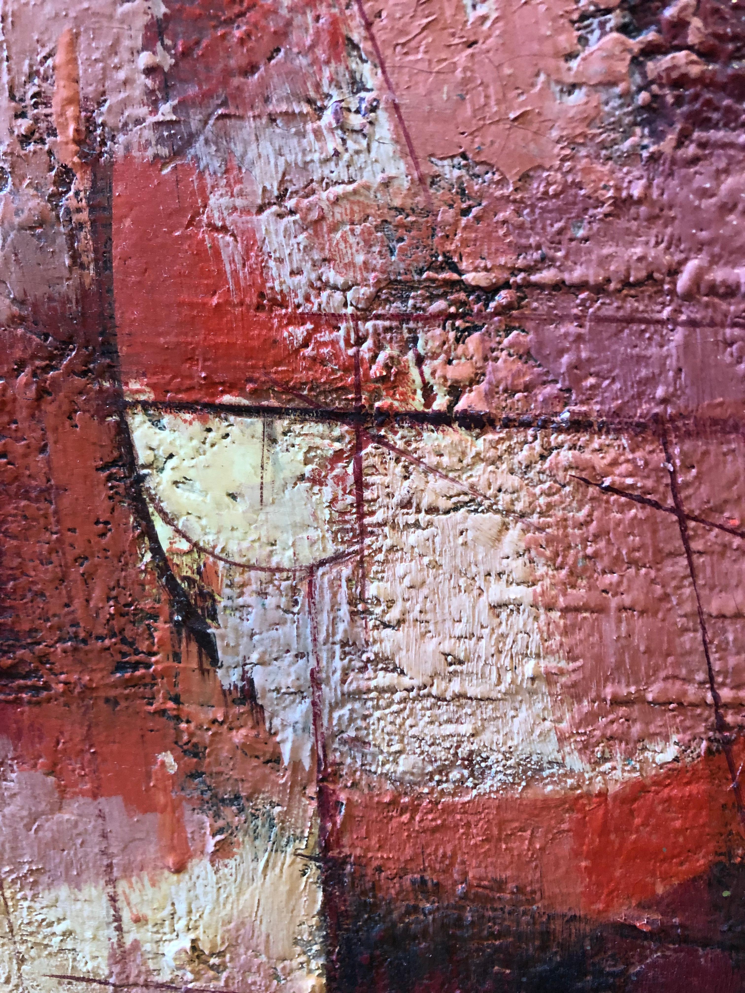 Sorprendente pintura abstracta geométrica de John Foster mediados del siglo XX en venta