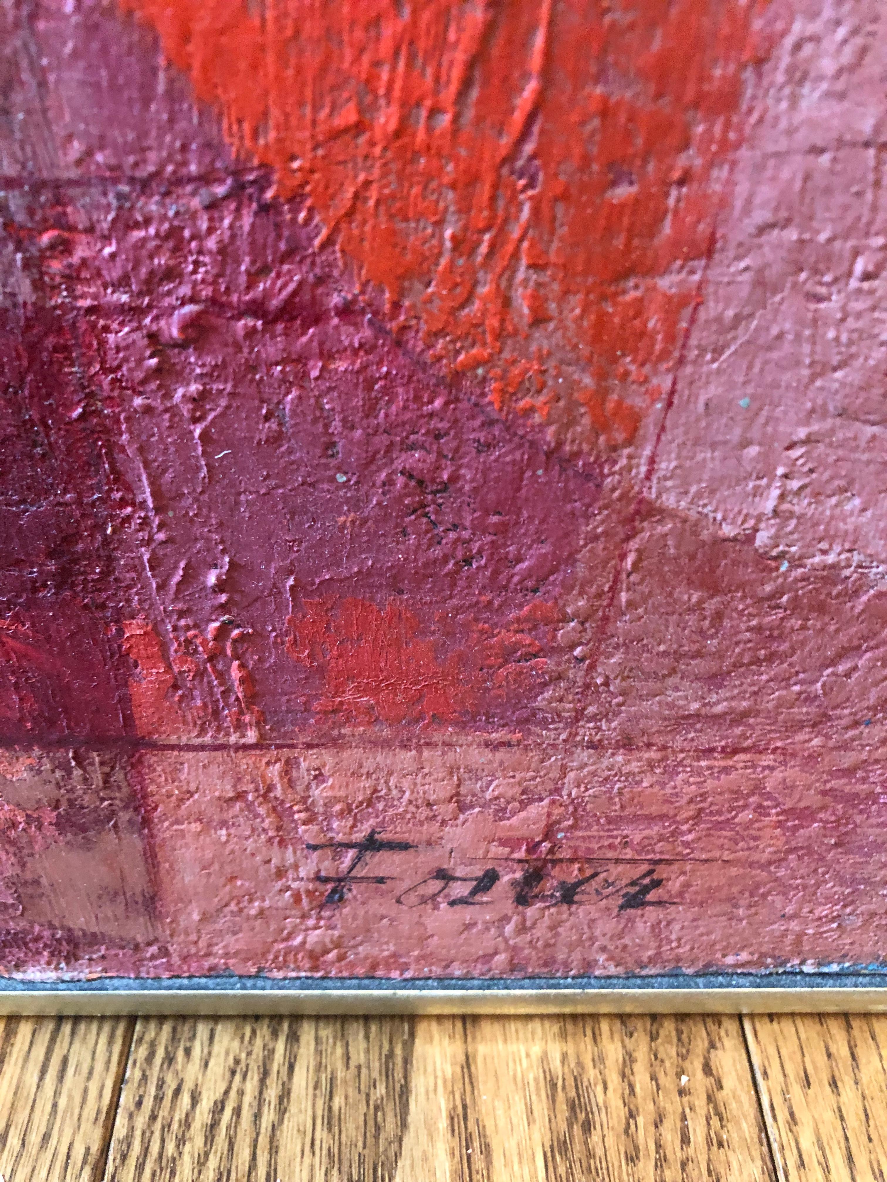 Sorprendente pintura abstracta geométrica de John Foster Lienzo en venta