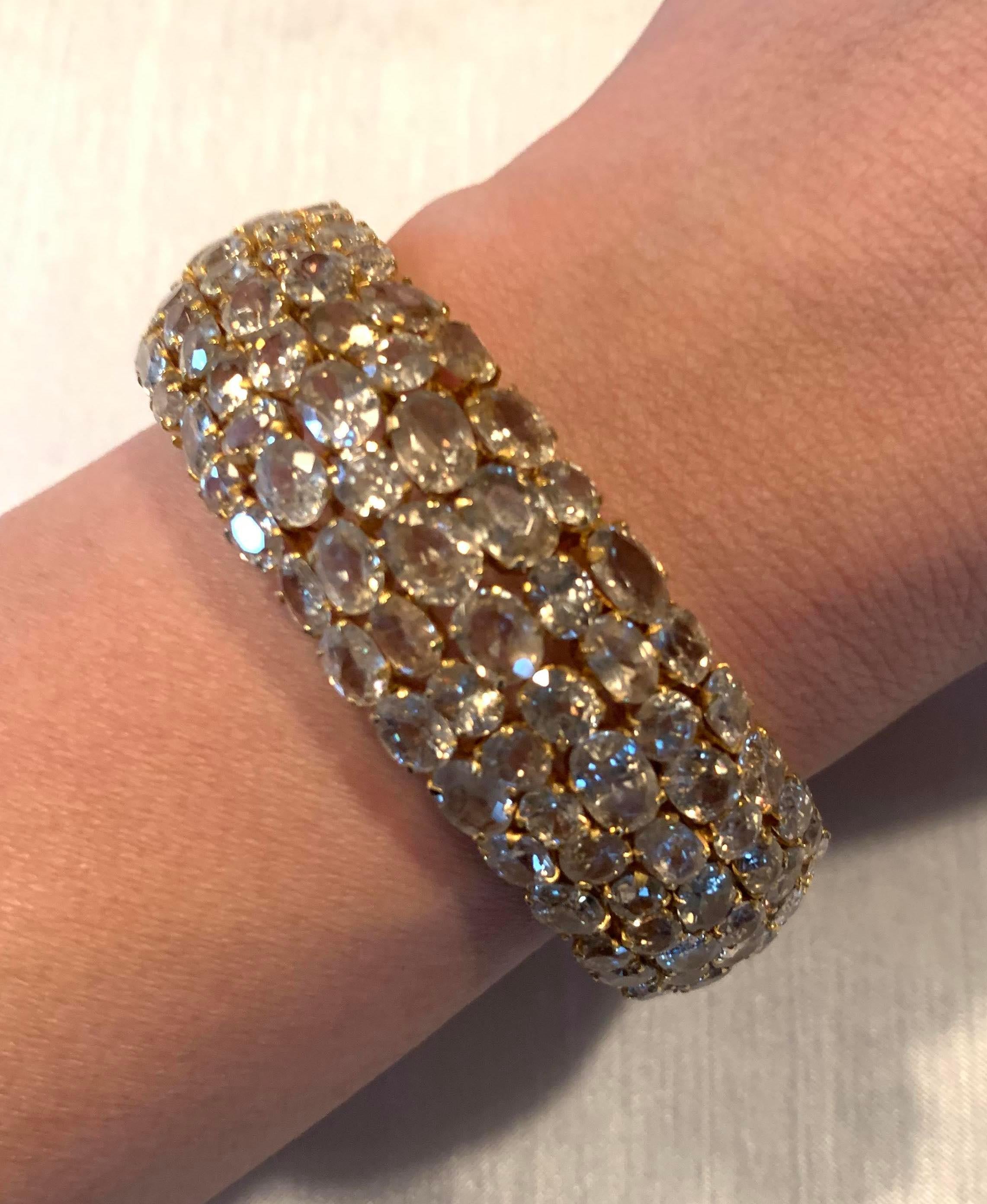 18k yellow gold rutilated quartz bezel bracelet