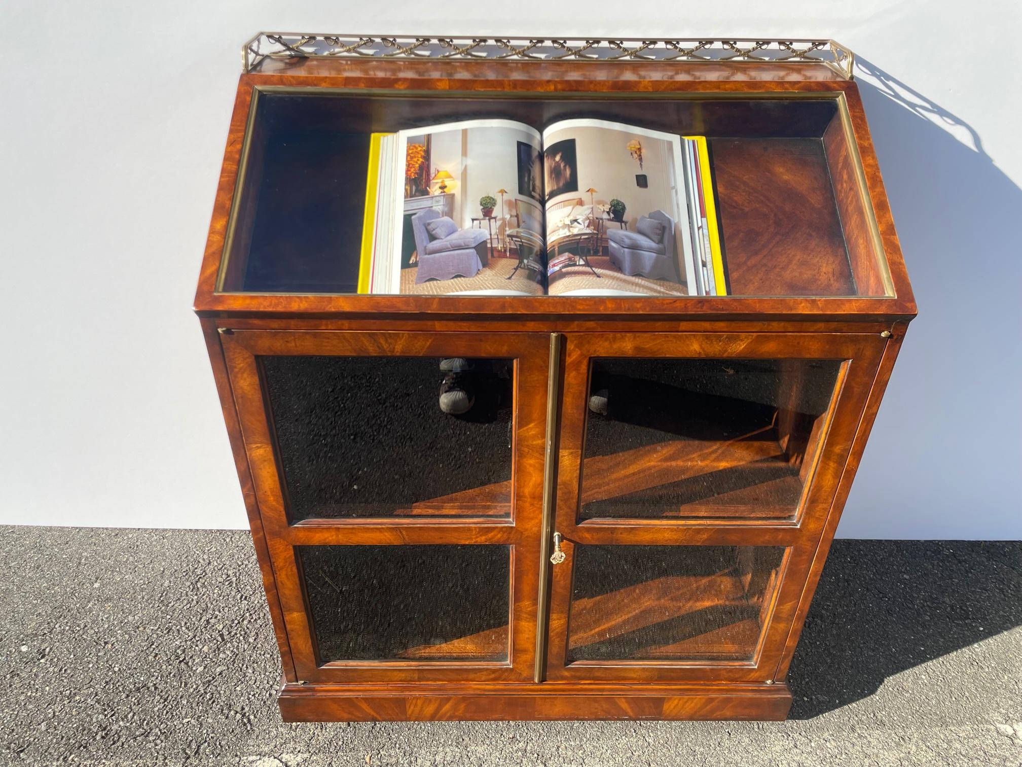 North American Striking Althorp Collection Mahogany and Brass Bachelor's Chest and Book Cabinet