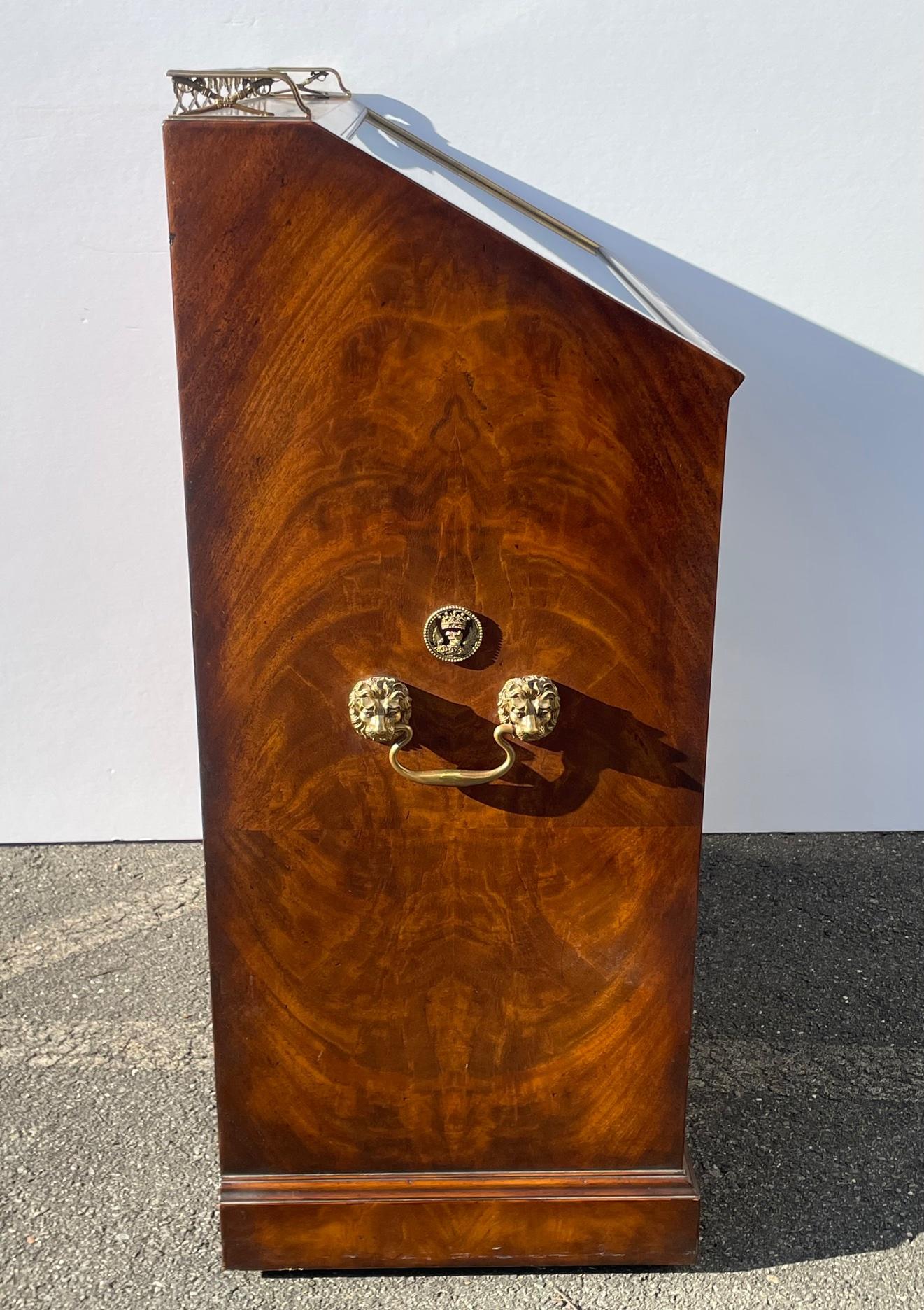 Striking Althorp Collection Mahogany and Brass Bachelor's Chest and Book Cabinet 1