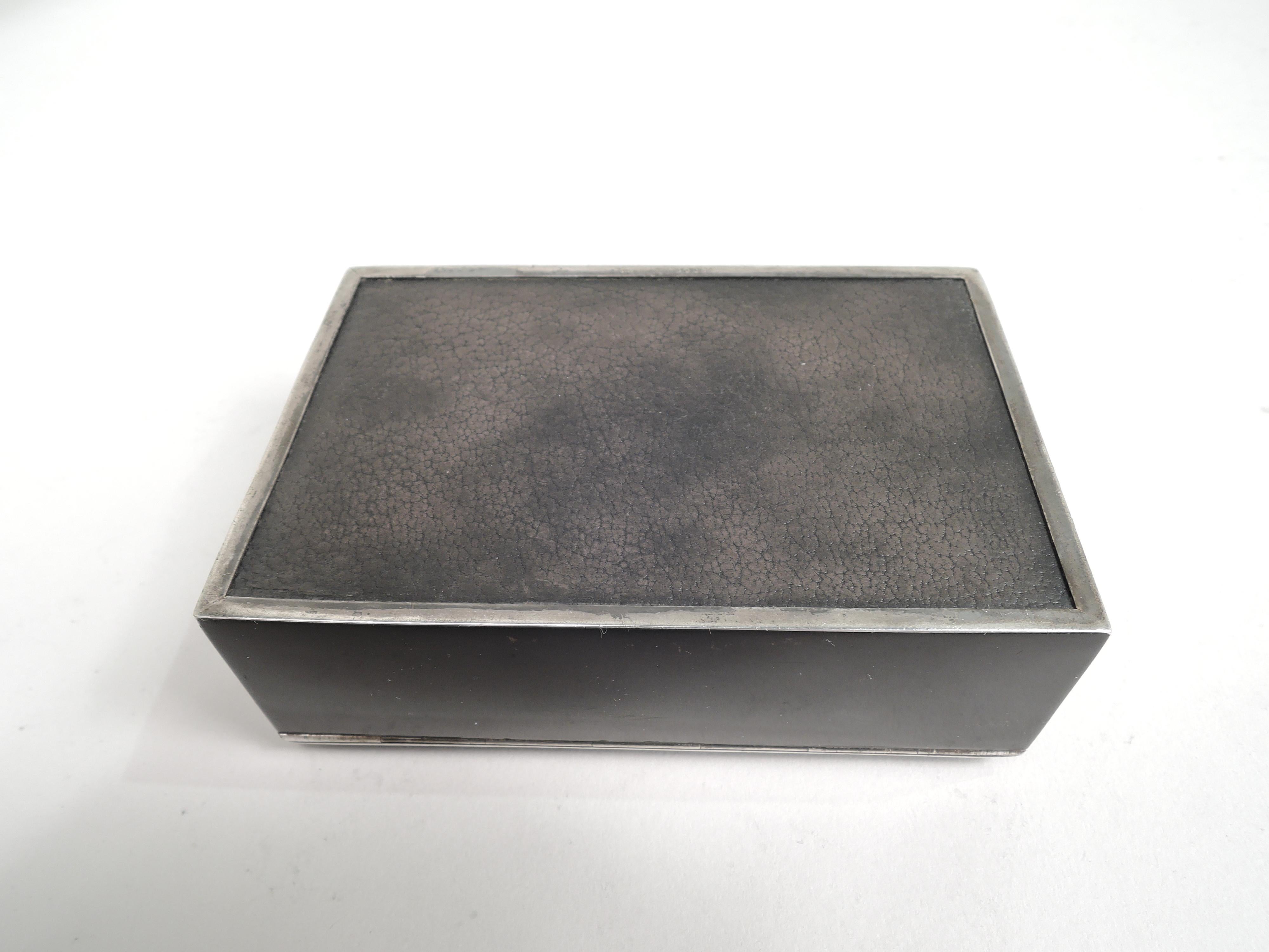Striking American Art Deco Sterling Silver & Enamel Box by Thomae 2