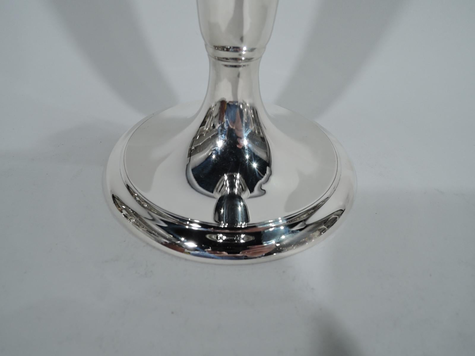 20th Century Striking American Modern Sterling Silver Trumpet Vase by Tiffany
