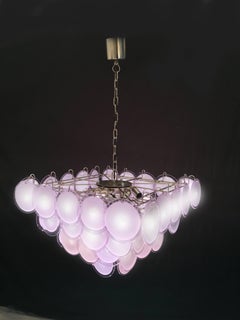 Striking Amethyst Murano Disc Chandelier, 1970s