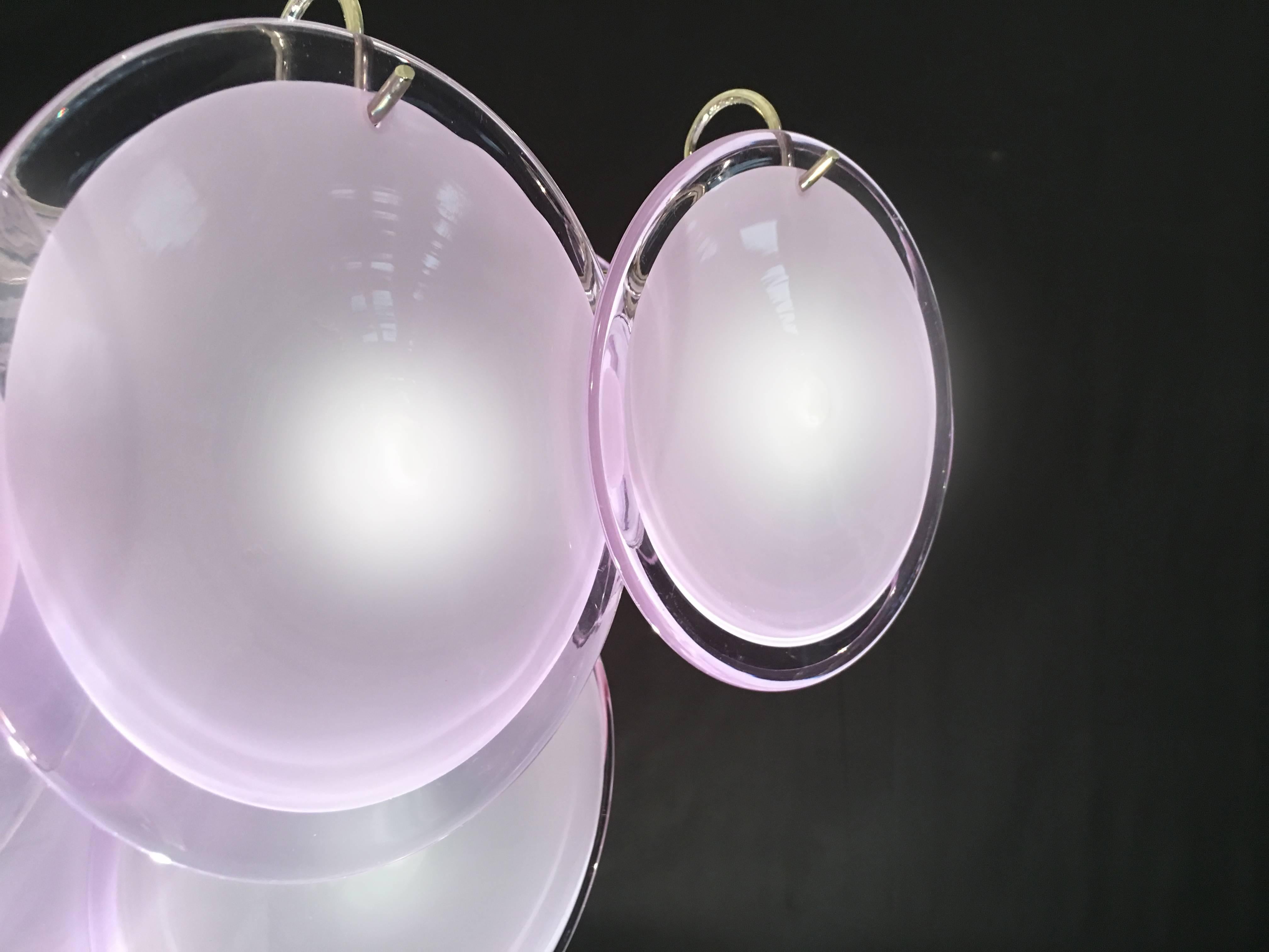 Lampadario a disco in ametista di Murano, anni '70 In condizioni ottime in vendita a Rome, IT