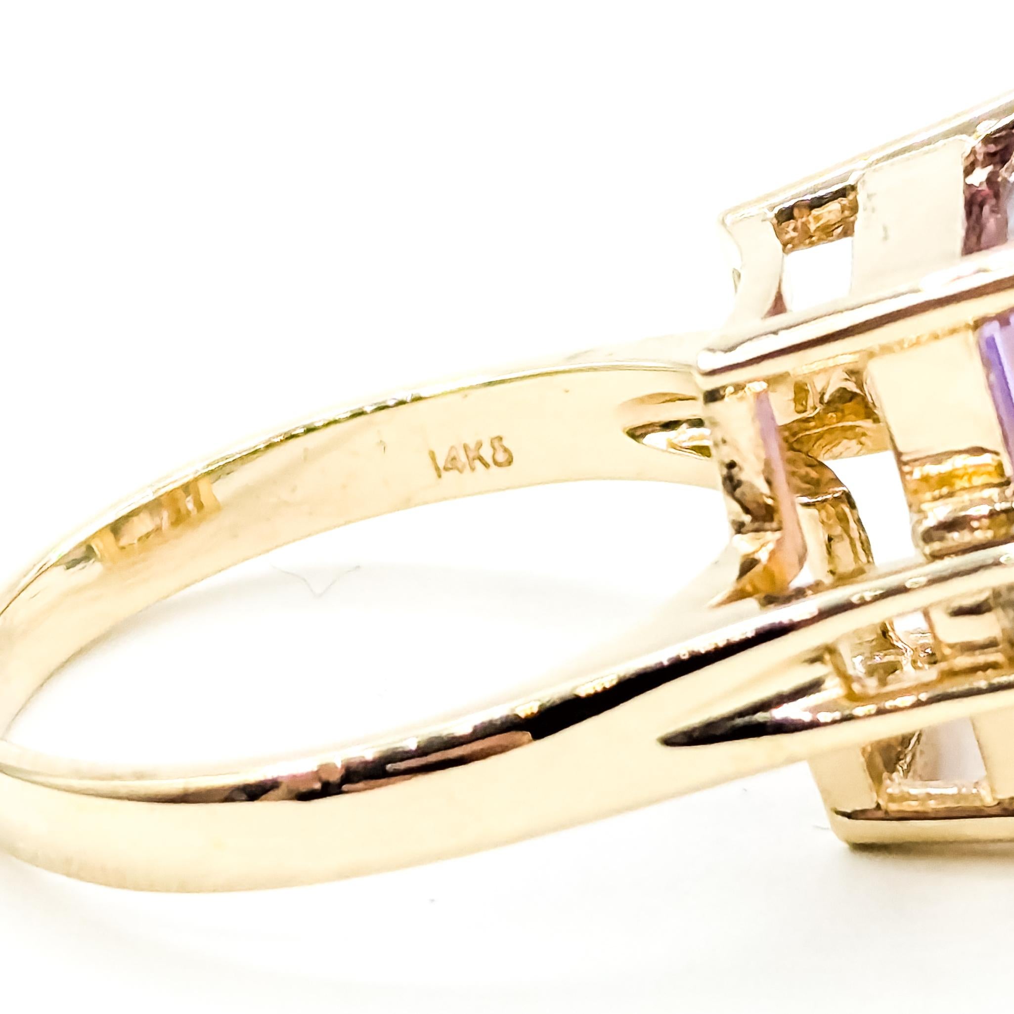 Striking Ametrine & Diamond Cocktail Ring in 14k Yellow Gold en vente 4