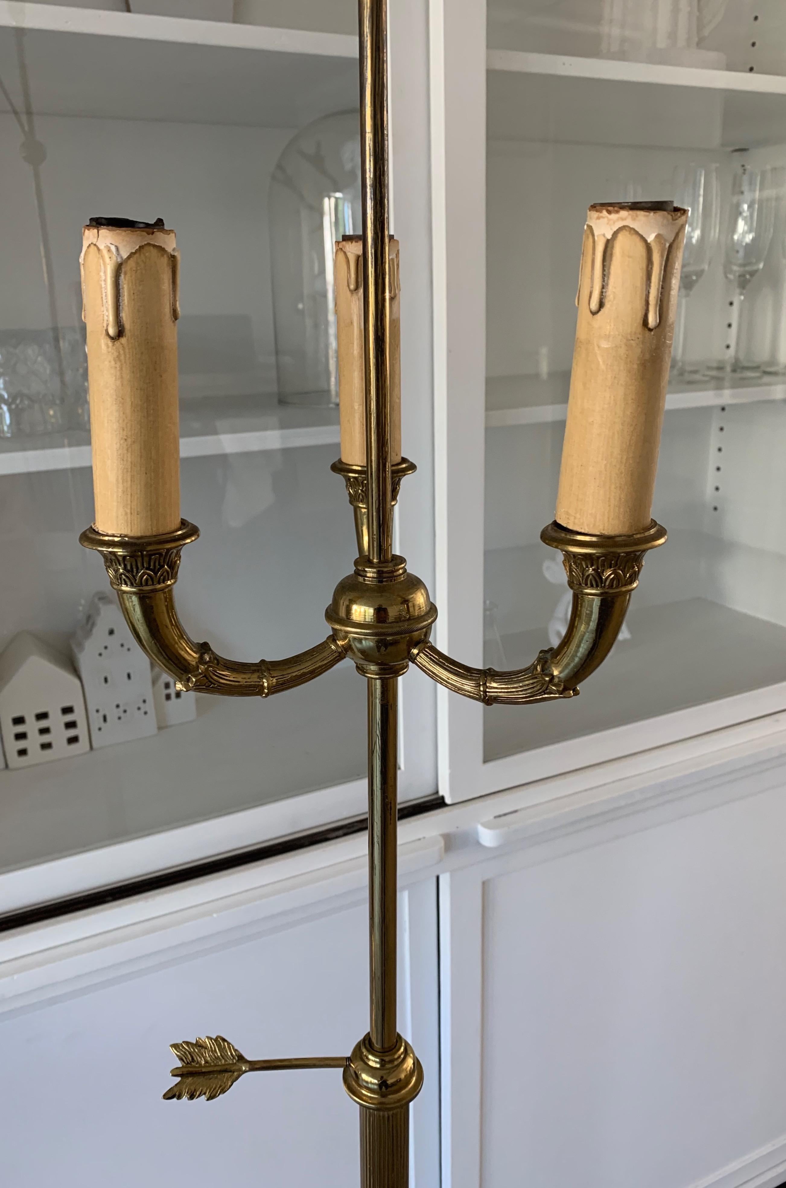 Lampada da terra a forma di albero in bronzo dorato in stile Empire Revival in vendita 3