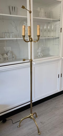 Striking and Stylish Empire Revival Gilt Bronze Tree-Light Floor Lamp