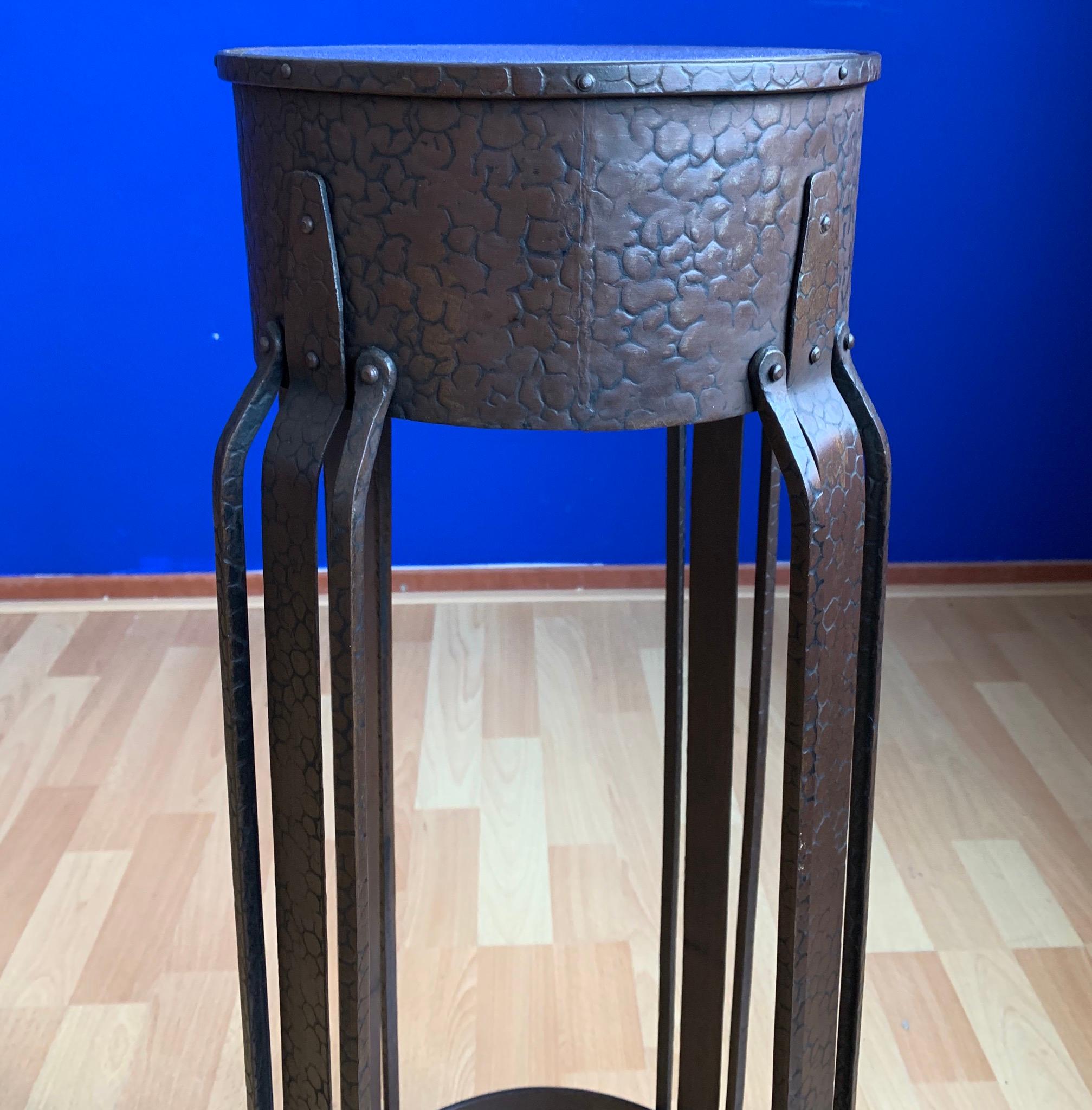 Top Quality and Pure Art Deco Wrought Iron / Brass Top Pedestal or Flower Stand  For Sale 9