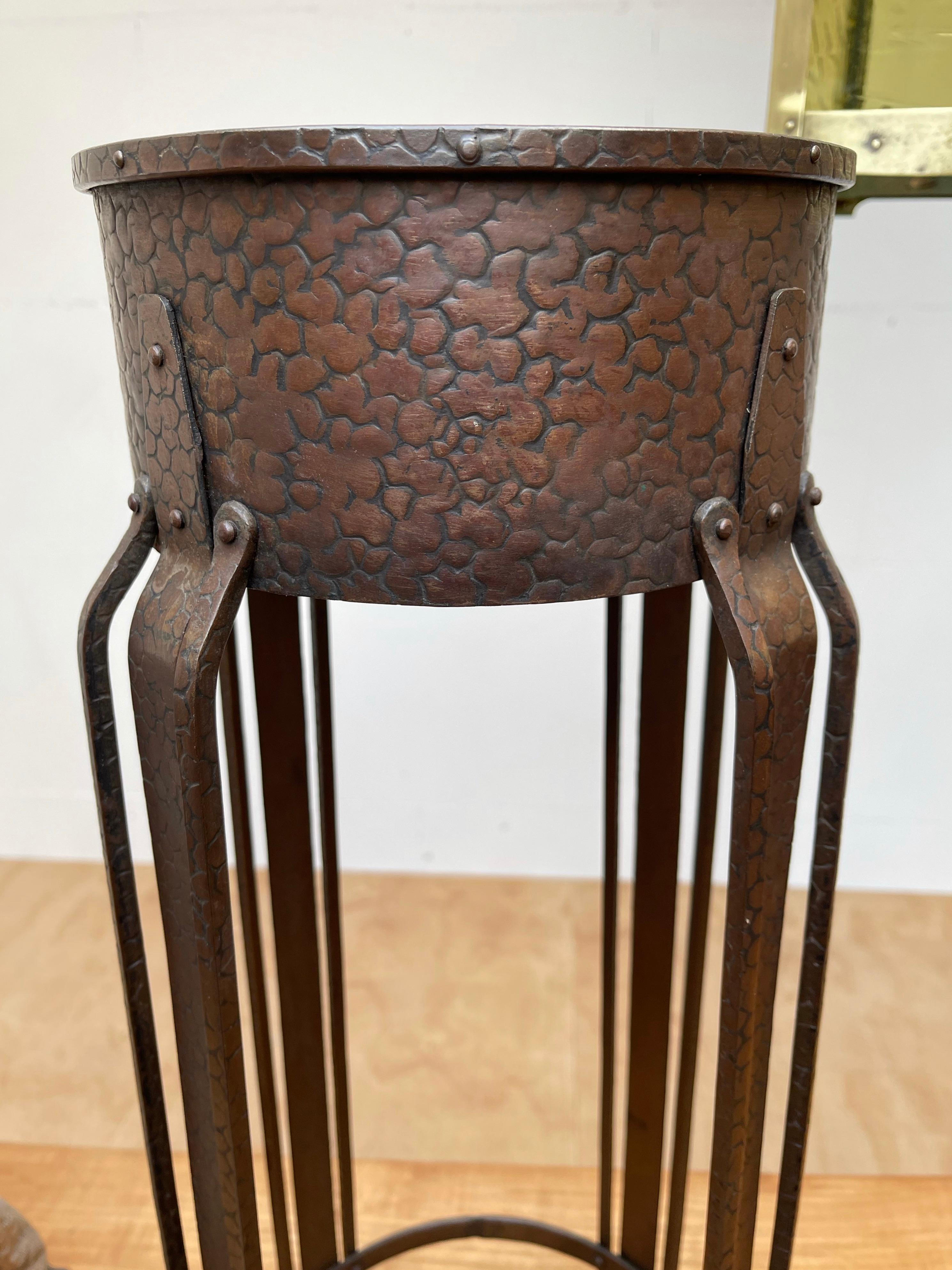 Top Quality and Pure Art Deco Wrought Iron / Brass Top Pedestal or Flower Stand  For Sale 1