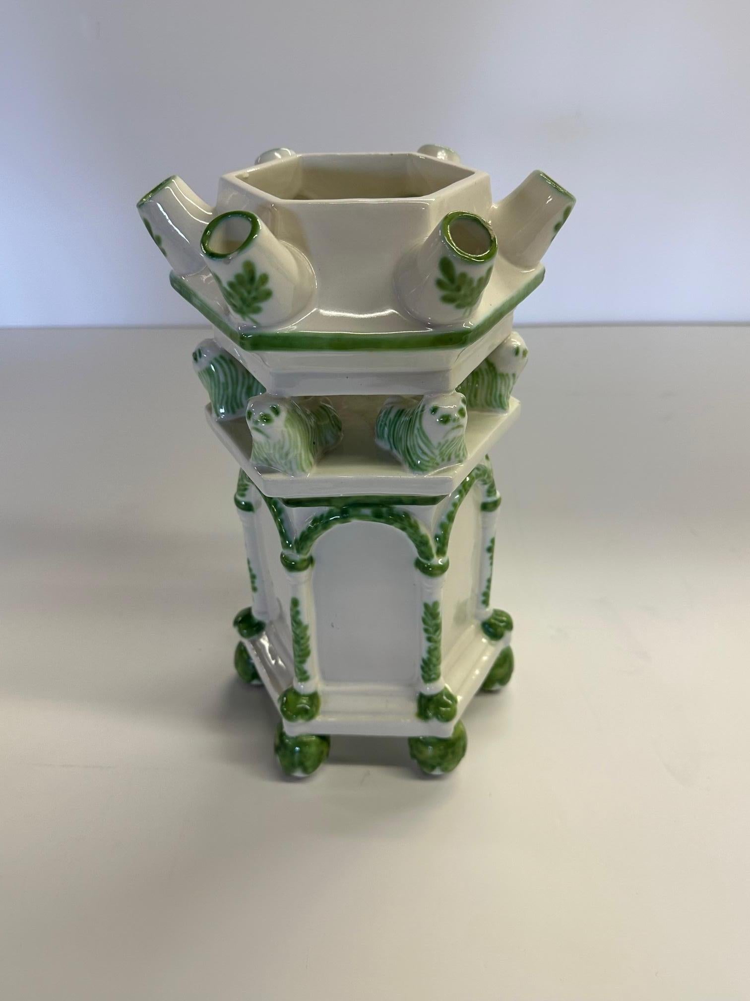 Striking and Unusual Large Italian Painted Ceramic Flower Vase For Sale 2