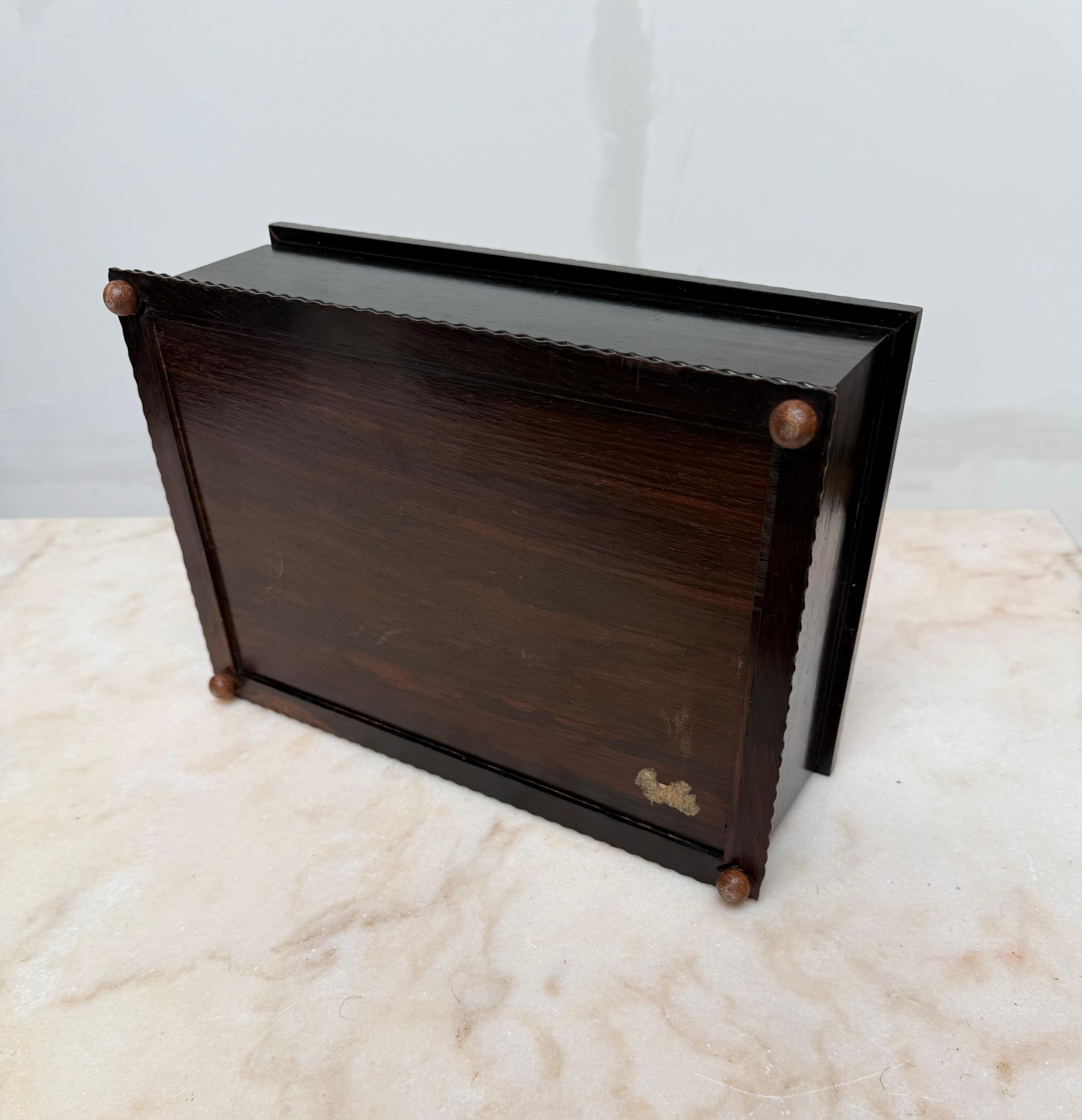 Striking Antique Dutch Colonial Silver-Mounted on Top Hardwood Box, circa 1880 For Sale 6