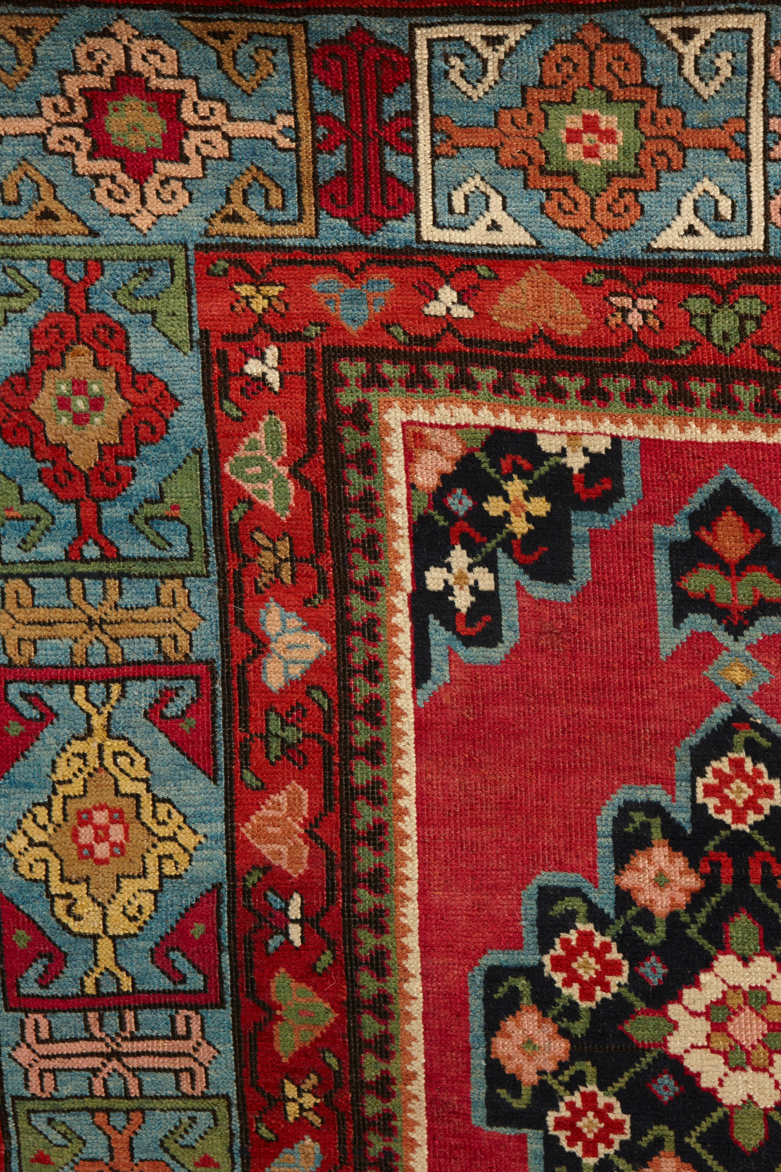 Relying on ancient tribal motifs, geometric designs, and playful abstractions, Caucasian rugs are woven in tribal settings by either village or nomadic folk.

Caucasian rugs are woven in Georgia, Armenia, Azerbaijan, and Southwest Russia by a