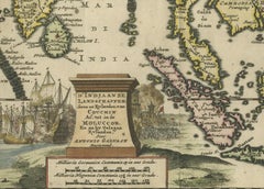Striking Antique Map Centered on the Malay Peninsula, 1706