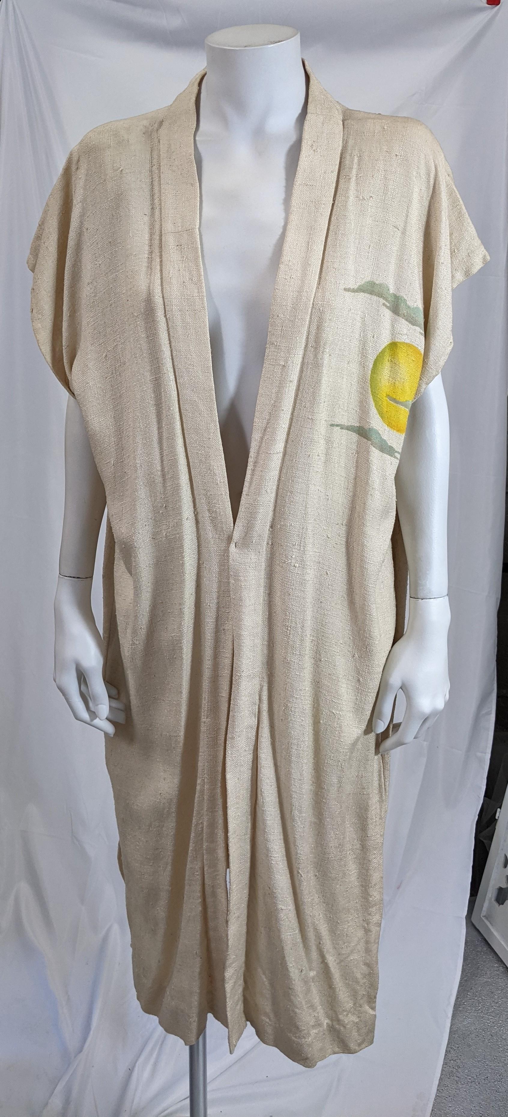 Auffälliger Art Deco Air Brushed Lounging Robe (Braun) im Angebot