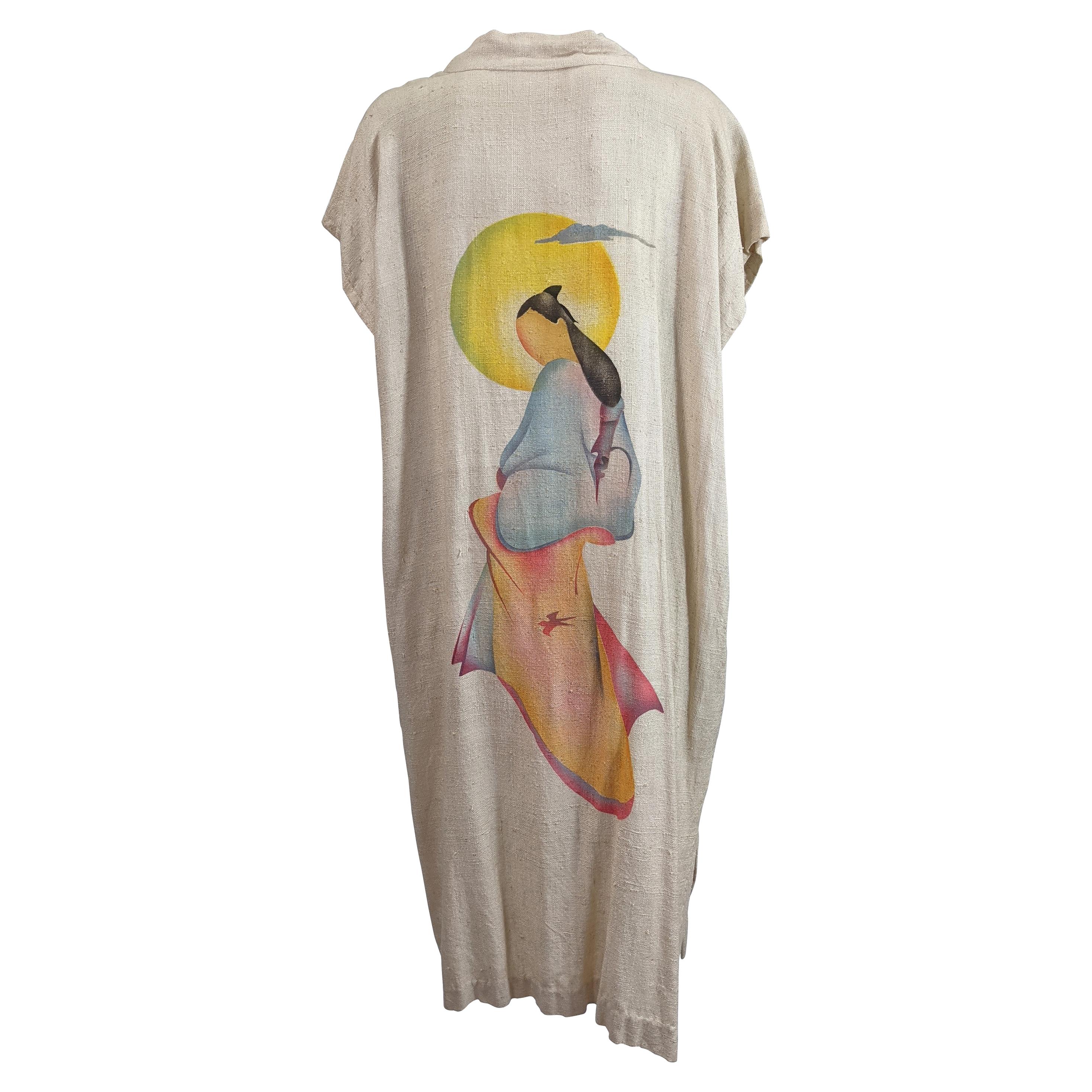 Auffälliger Art Deco Air Brushed Lounging Robe