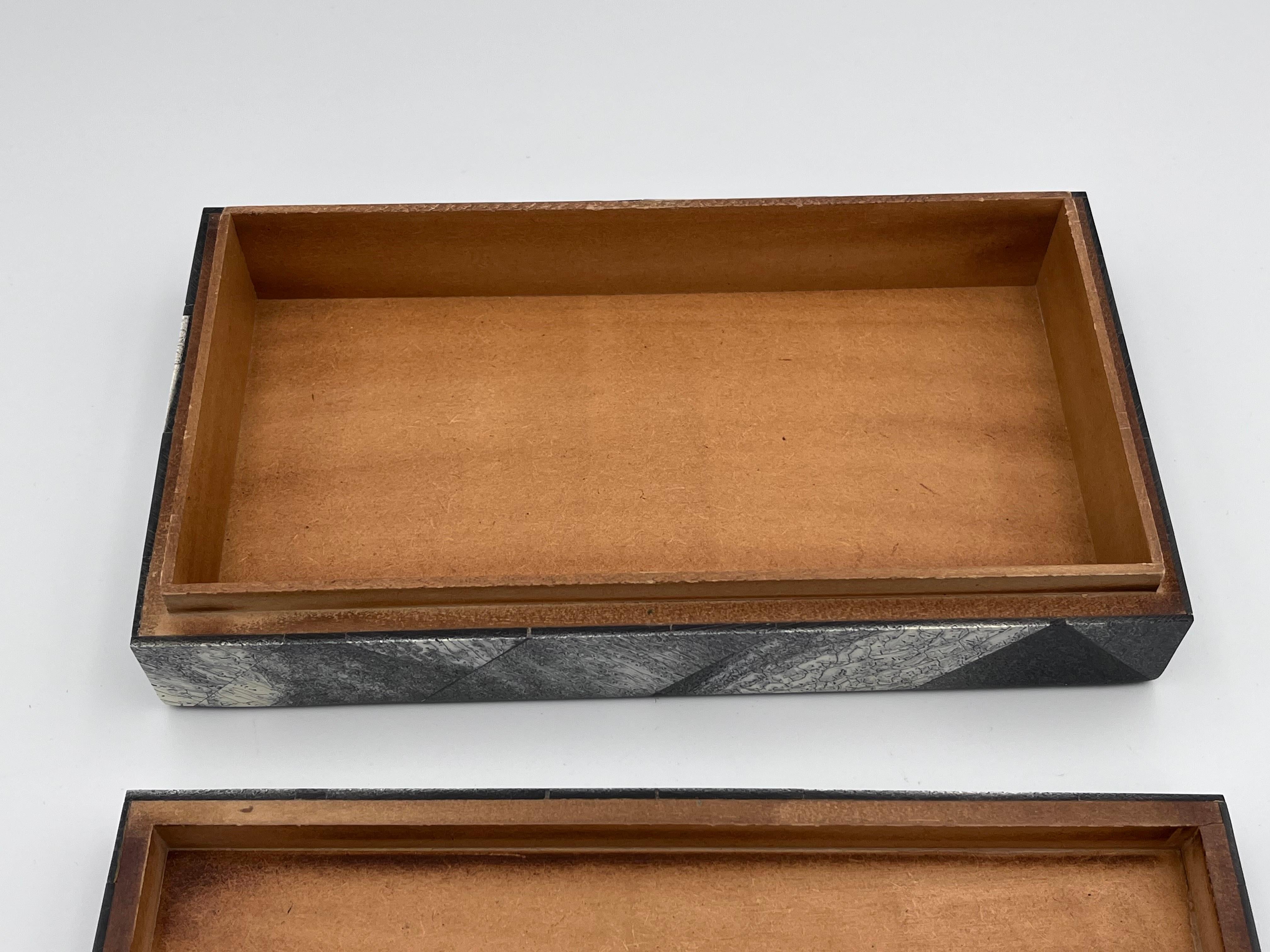 Boîte en bois décorative de style art déco cubiste géométrique Merveilleux cadeau en vente 4