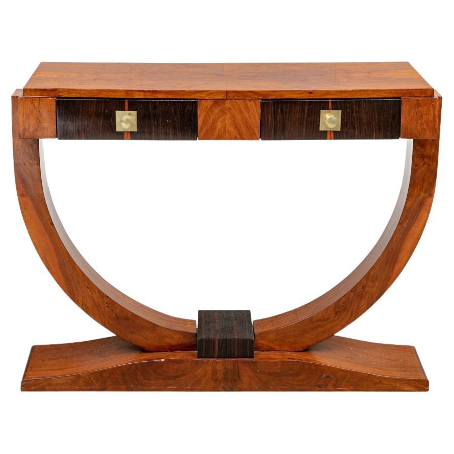 Italian Art Deco Zebra Wood Console Table For Sale at 1stDibs