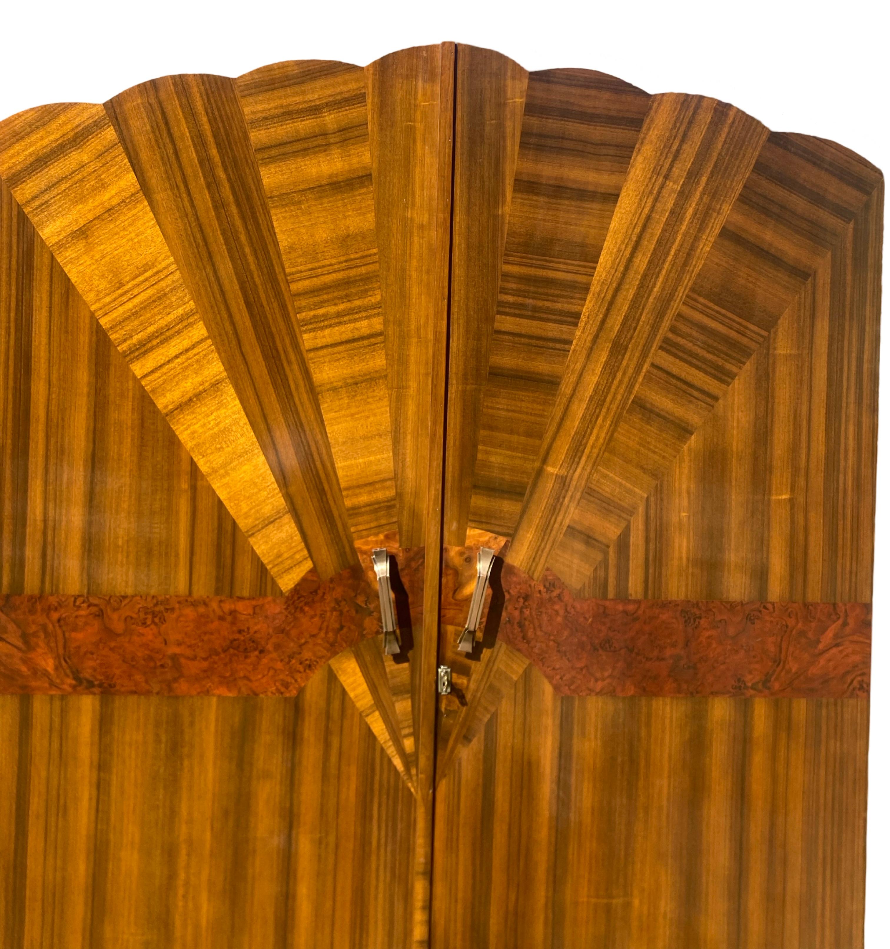 Striking Art Deco Sunburst Double Wardrobe 4