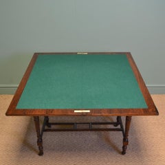 Striking Arts & Crafts Victorian Figured Rosewood Inlaid Side / Games Table