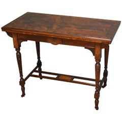 Striking Arts & Crafts Victorian Figured Rosewood Inlaid Side / Games Table